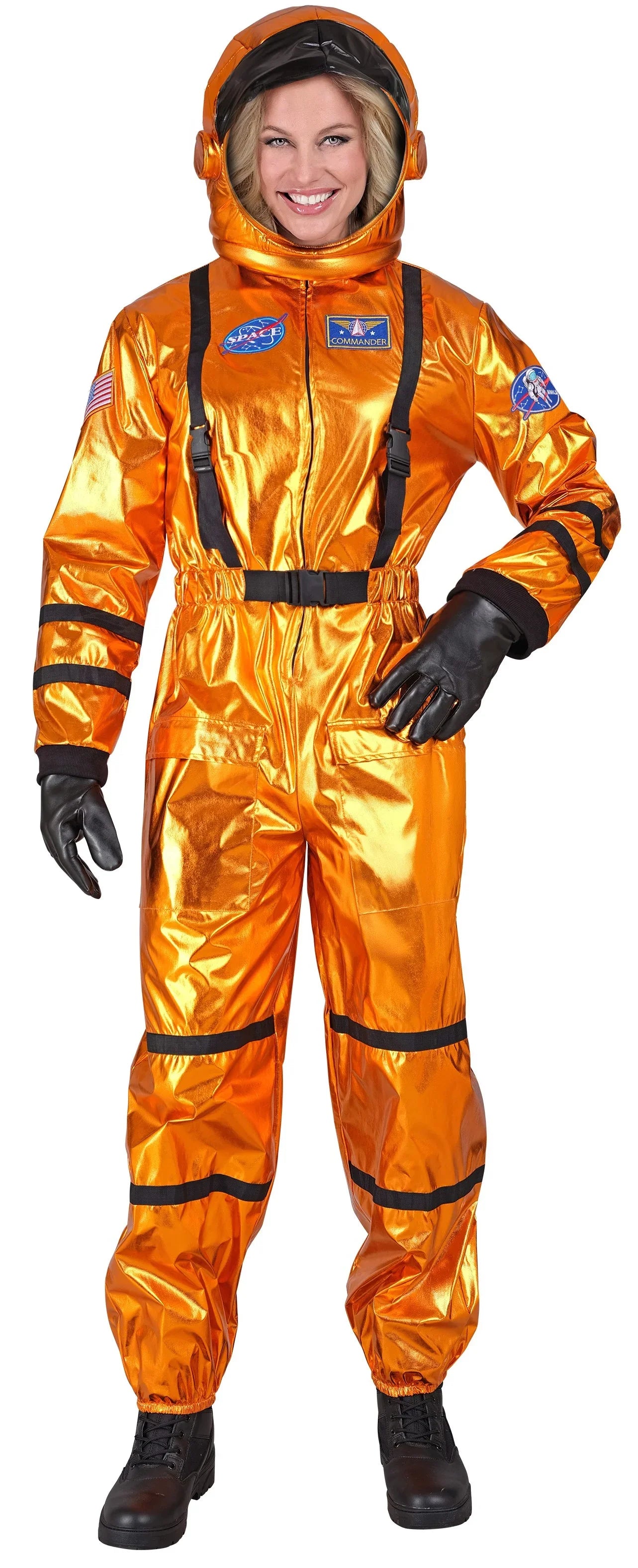 Disfraz de Astronauta Naranja con Casco para Mujer Astronautas Widmann